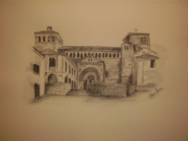 Colegiata Santa Juliana (SANTILLANA) Tinta Papel Paisaje