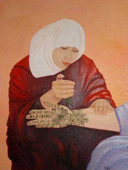 tatuaje a la henna Oil Canvas Portrait