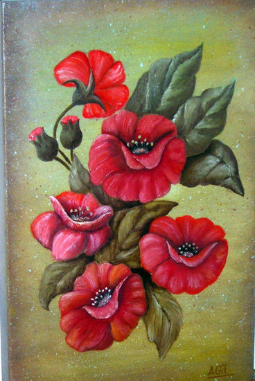 amapolas Oil Canvas Floral Painting