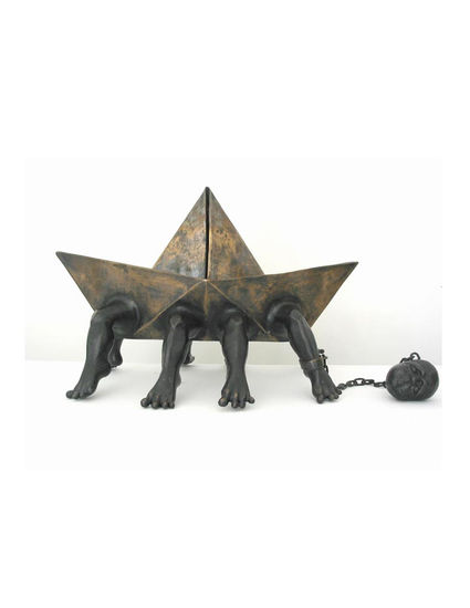 Barquito de infancia negra Bronze Figurative