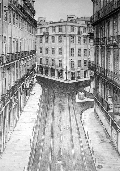 Calle de Lisboa Graphite Paper Landscaping