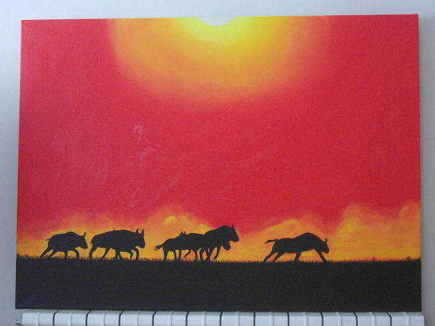 Sol de fuego. Oil Canvas Animals