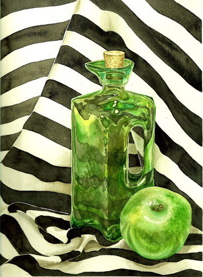 Manzana y vinagrera Oil Canvas Still Life Paintings