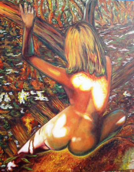 La Piel del Bosque Acrylic Canvas Nude Paintings