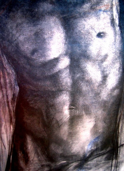 TORSO MASCULINO Mixed media Canvas Nude Paintings