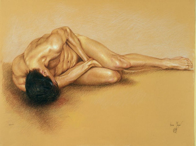 HOMBRE DESNUDO Oil Canvas Figure Painting