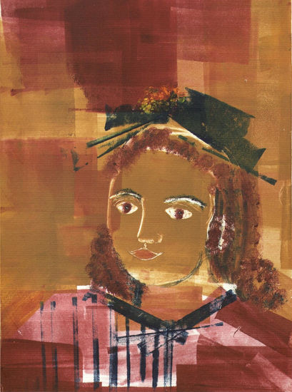 Retrato con sombrero Monoprint