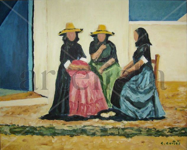 Formentereñas sentadas Oil Canvas Figure Painting