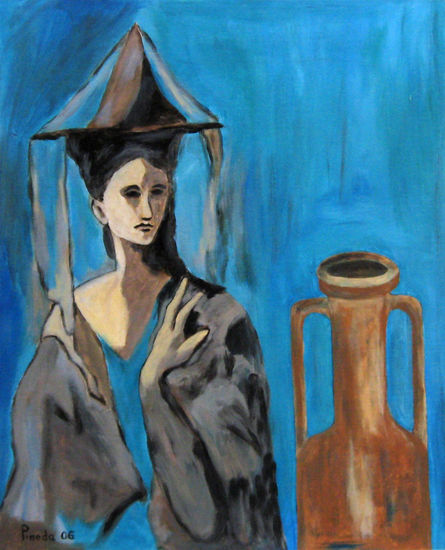 Mallorquina (Picasso) con anfora Acrylic Canvas Figure Painting