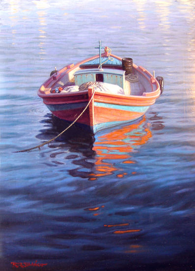 BARCA II Oil Canvas Marine Painting