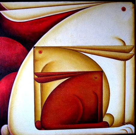 GEO-CONEJOS Oil Canvas Animals