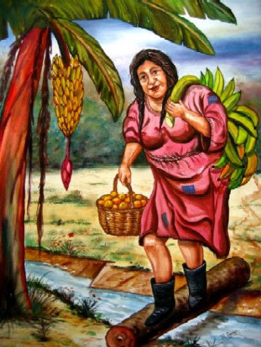 CAMPESINA COLOMBIANA Watercolour Paper Figure Painting