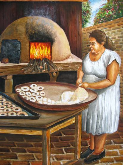 LA PANADERA Oil Canvas Portrait