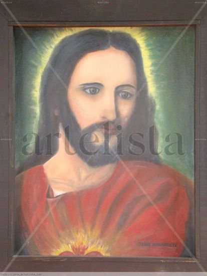 SAGRADO CORAZON DE JESUS Oil Canvas Figure Painting