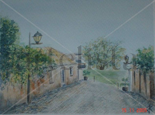 Calle colonial/Colonial street - Uruguay Watercolour Paper Landscaping