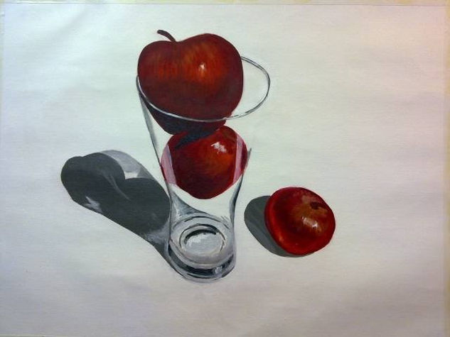 pomes i vidre (unfinished step 2) Oil Canvas Still Life Paintings