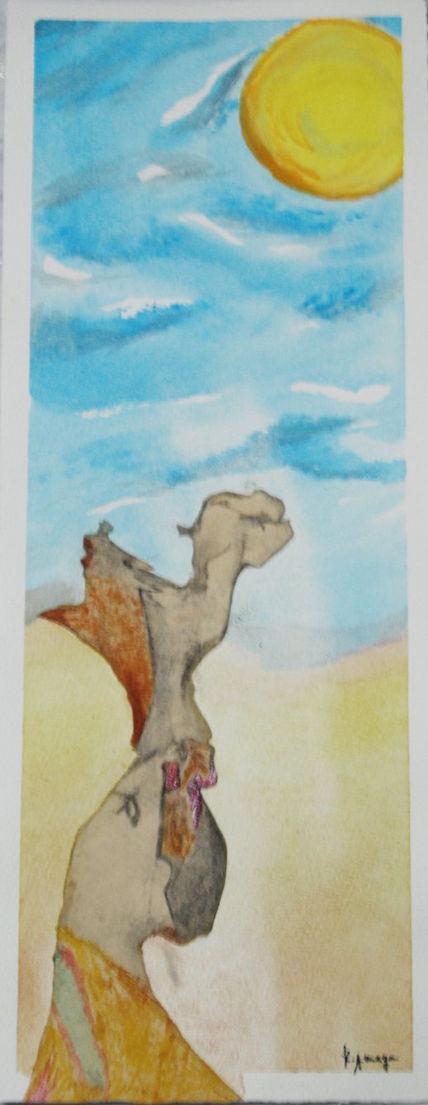 En el desierto.