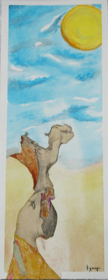 En el desierto. Mixed media Paper Figure Painting