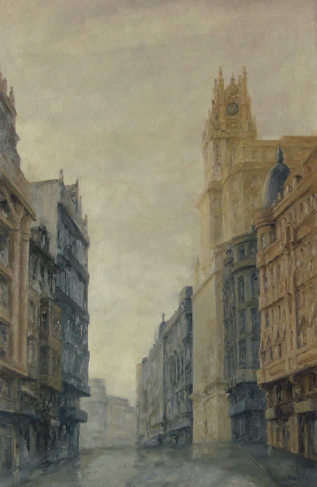 Gran Via, madrugada lluviosa