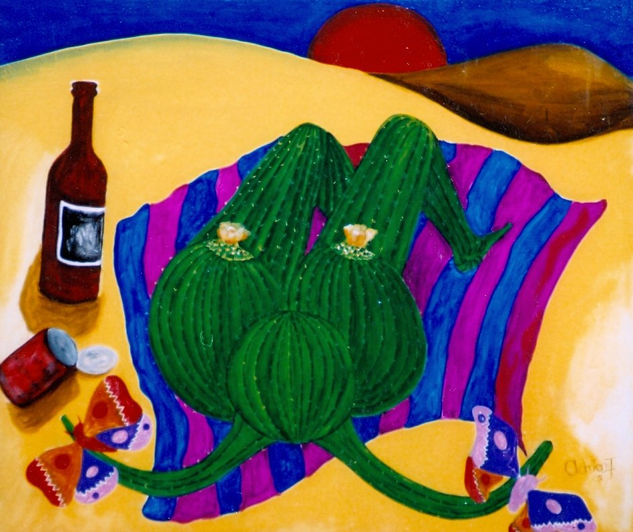 EN LA PLAYA Acrylic Canvas Figure Painting