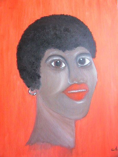 Afro Oil Canvas Portrait