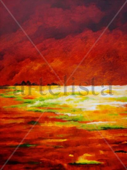 ROJO II Oil Canvas Landscaping