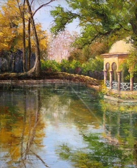 Rincón del parque Maria Luisa Oil Canvas Landscaping