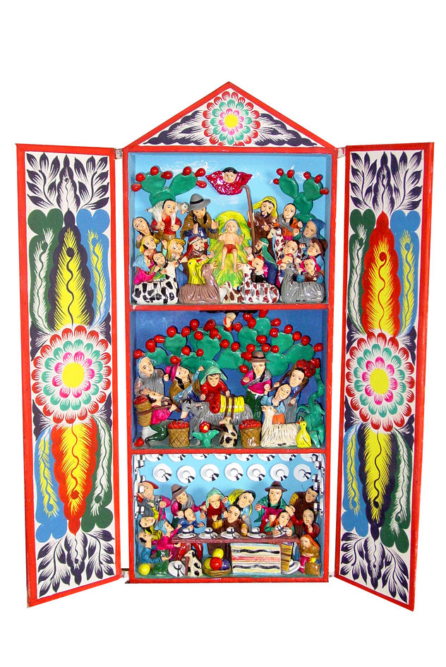 nacimiento de jesus - cosecha de tuna - venta de sombrero