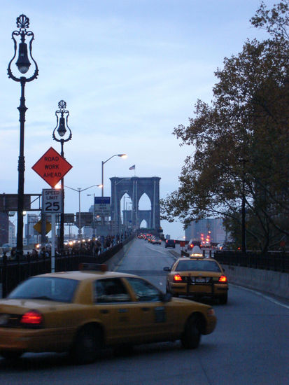 Yellow Cab to the Brooklyn Bridge Travel Color (Digital)