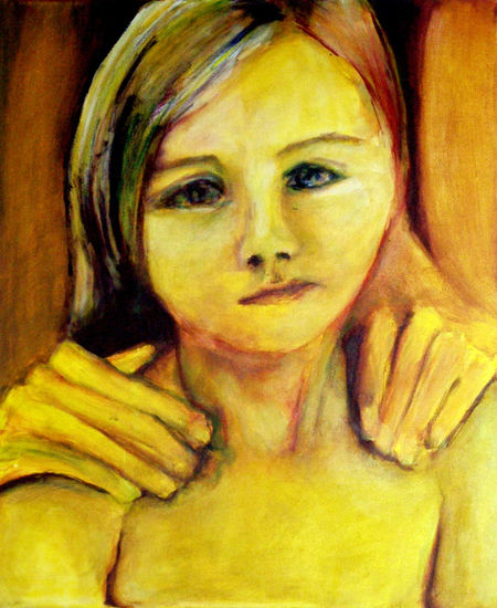 en amarillo Acrylic Textile Portrait