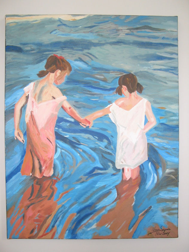 Versión "Niñas en el mar" de Sorolla
