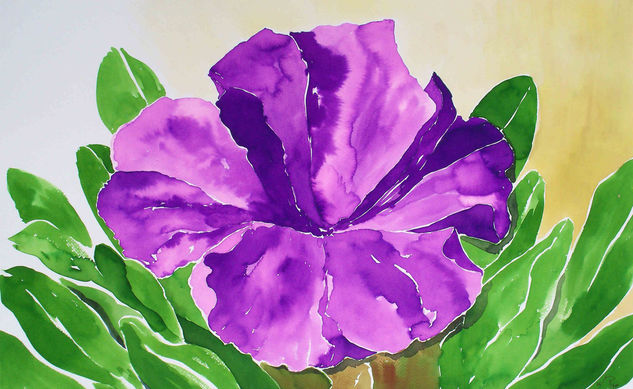 petunia Watercolour Paper Floral Painting