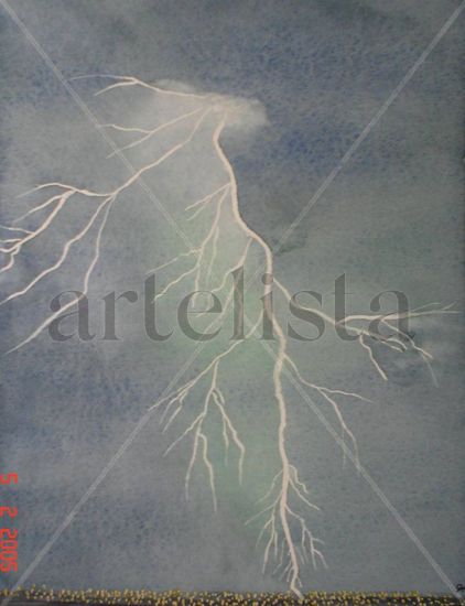 El rayo en la ciudad/Lightning in the city Watercolour Paper Others