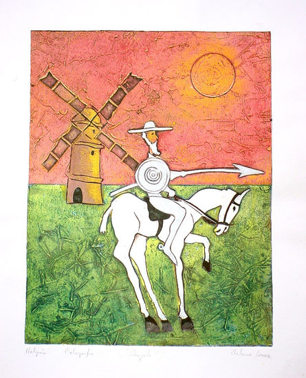 Homenaje  al Quijote Collagraphy