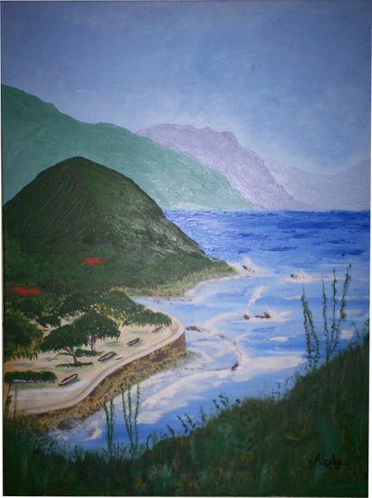 EL MALECON DE CHORONI Oil Canvas Landscaping