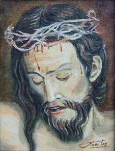 Cabeza de Cristo. Oil Canvas Portrait