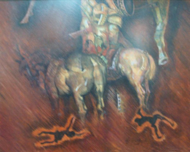 Caballo y cabellero Mixed Media