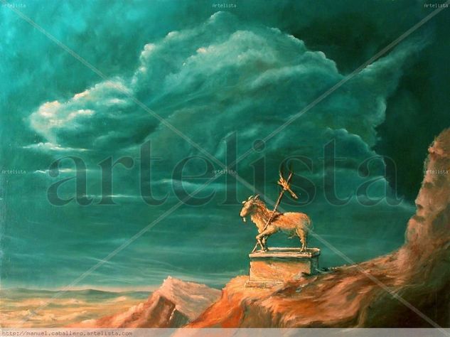 Paisaje con altar Oil Panel Landscaping