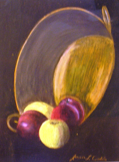 BODEGÓN DE MANZANAS Pastel Canvas Still Life Paintings