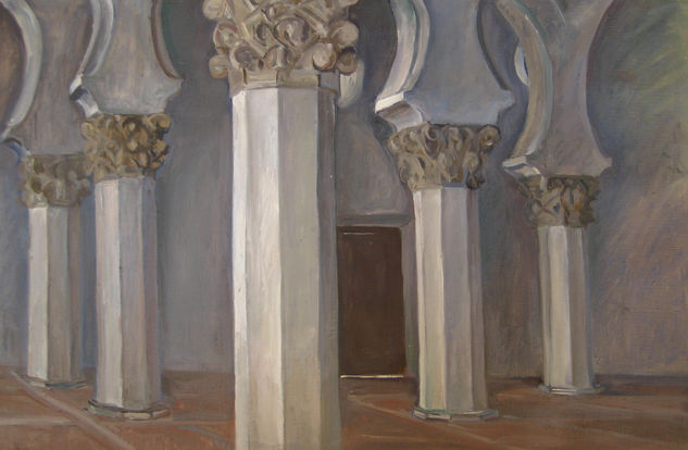 Interior de Sinagoga. Óleo Lienzo Paisaje