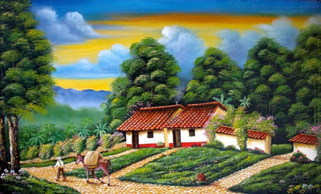 PAISAJE CON ARRIERO Oil Canvas Landscaping