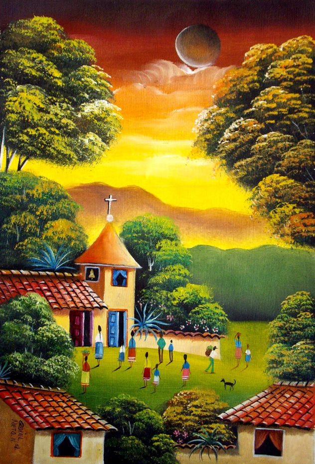 PAISAJE PRIMITIVO EN AMARILLO
