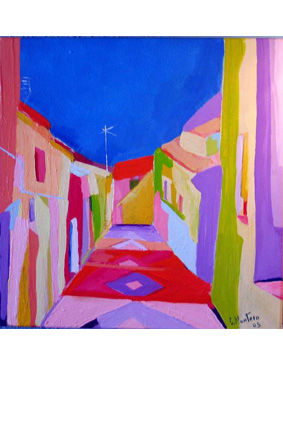 Calle Tipica Acrylic Canvas Landscaping