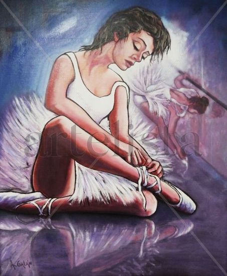 Bailarina con espejo Acrylic Canvas Figure Painting