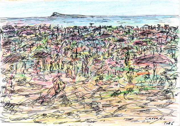 Playa de Benidorm en julio de 2006 Mixed Media