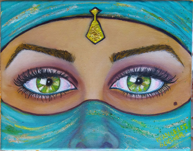 Mirada gris Oil Canvas Portrait