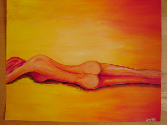 dona 3 Acrylic Paper Nude Paintings