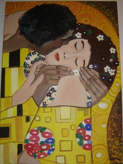 El beso Acrylic Canvas Figure Painting