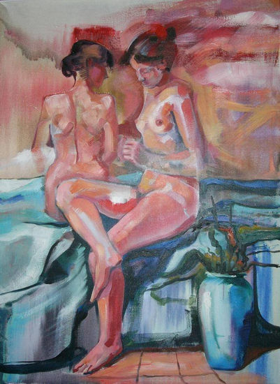 Amigas Oil Canvas Nude Paintings