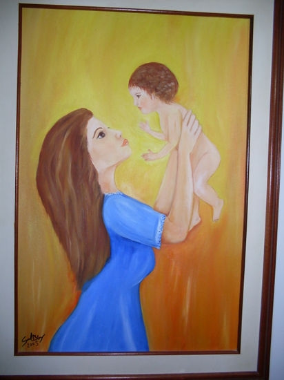 madre Oil Canvas Figure Painting